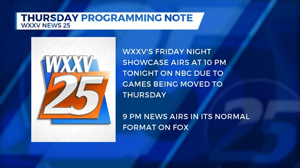 Tune into WXXV News 25 for Thursday Night Showcase