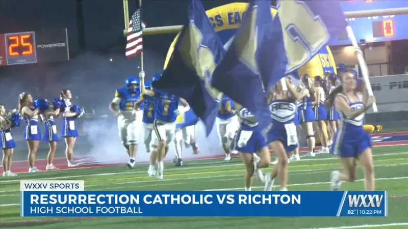 Resurrection Catholic earns its first win of the season over Richton winning 14-6