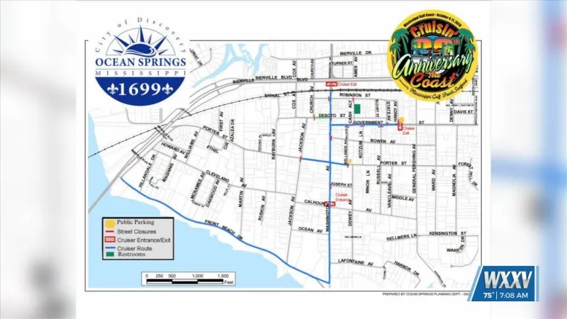 City of Ocean Springs announces road closures for Cruisin' the Coast