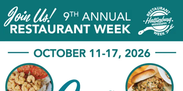9th ANNUAL HATTIESBURG RESTAURANT WEEK RETURNS FOR OCT. 11-17, 2026