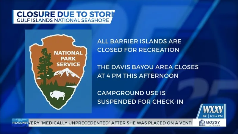 Gulf Islands National Seashore announces closures due to storm