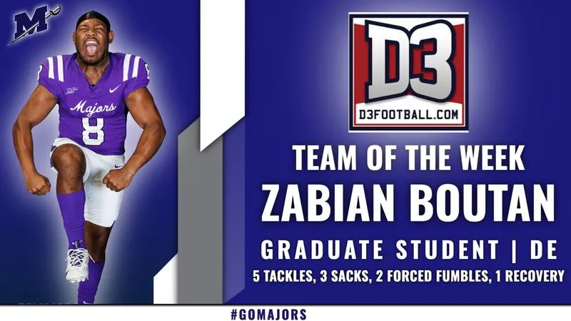 Zabian Boutan Receives National Recognition on D3football.com Team of the Week