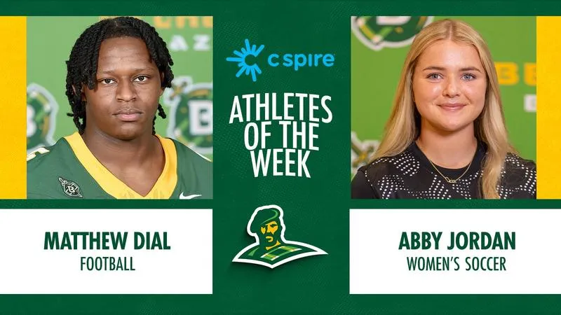Matthew Dial and Abby Jordan Named C Spire Athletes of the Week