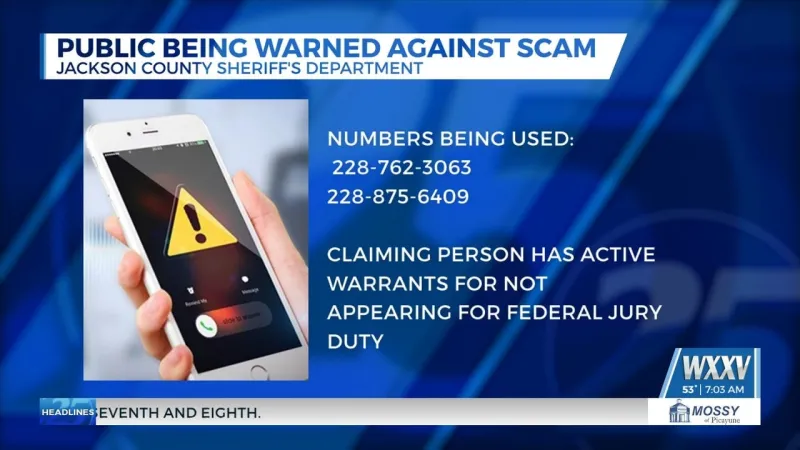 Jackson County Sheriff's Department warning residents of phone scam