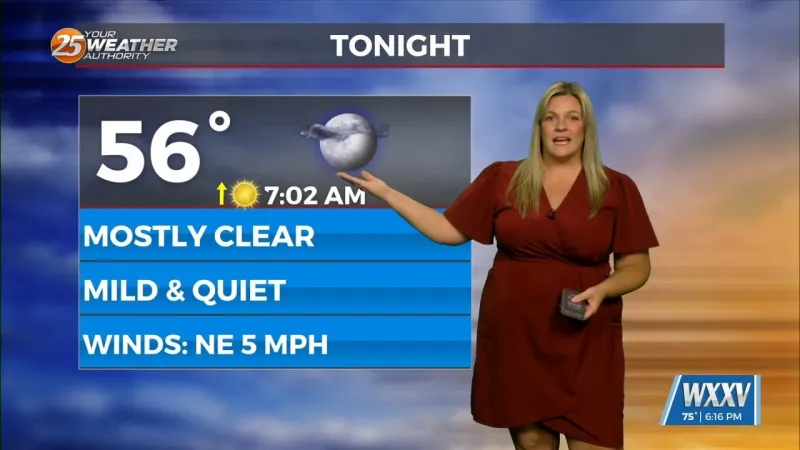 Clear nights and sunny skies on tap for south Mississippi