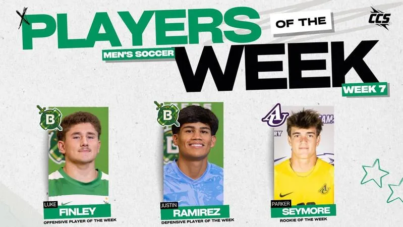 Finley, Ramirez Earn First Career CCS Men's Soccer Weekly Honors