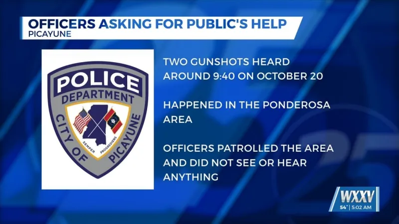Picayune police request information after hearing what the believe to be gunshots