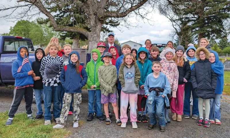 4th Graders Place & Retrieve Flags at the Whitehall Cemetery for Memorial Day