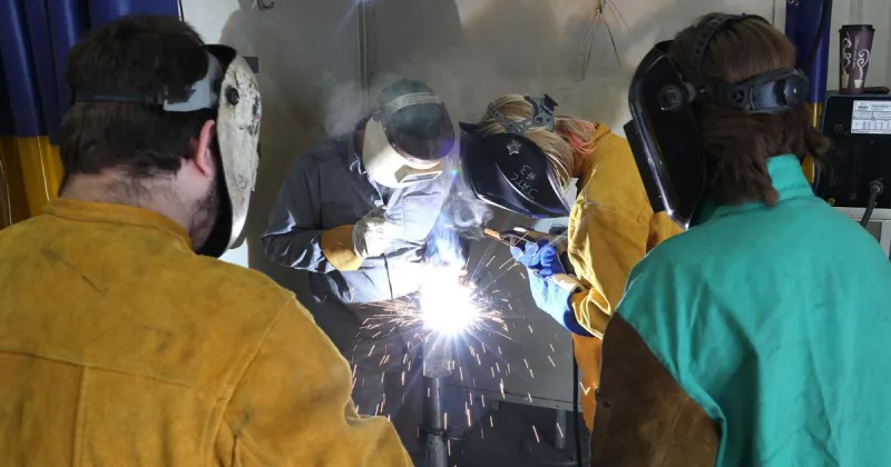 Photos: Upward Bound students attend welding workshop on Friday
