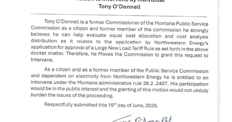 Tony O'Donnell's request to intervene