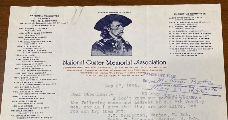 Little Bighorn library letters: A glimpse into preparing for the 50th commemoration