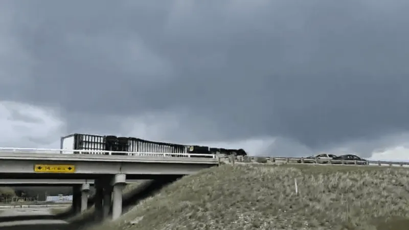Semi-truck rollover blocks lanes, south of Dillon