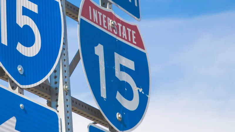Southbound lanes blocked on I-15 near Basin