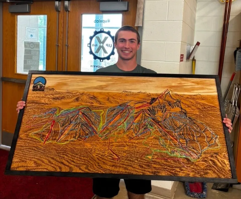Pennsylvania student crafts intricate wooden map of Big Sky trail system