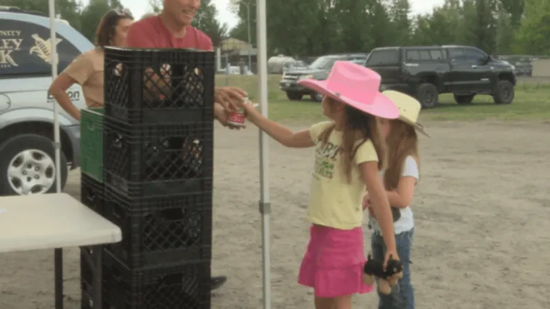Kids trade food donations for rodeo tickets during Three Forks Rodeo Dayz