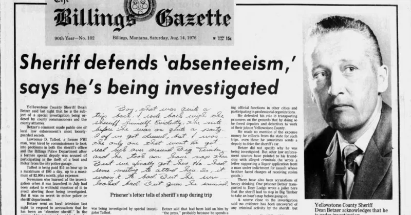 On this day 50, 25 years ago: Yellowstone County Sheriff under investigation, Billings teen suspected of slaying