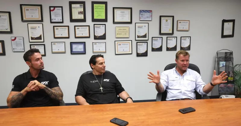 Photo: Senator Sheehy meets with EFX Sports in Billings