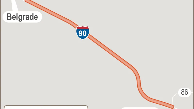 Drivers can expect delays on I-90 from Belgrade to Bozeman