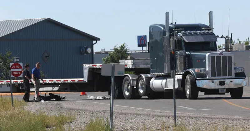 Photo: Pedestrian stuck by truck on South Billings Boulevard