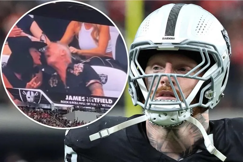 Metallica's James Hetfield Caught on Jumbo Stadium Screen Kissing Fiance at Las Vegas Raiders Game