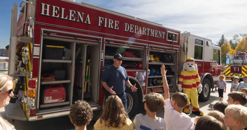 In the hot seat: Helena elementary students learn about fire safety from local firefighters