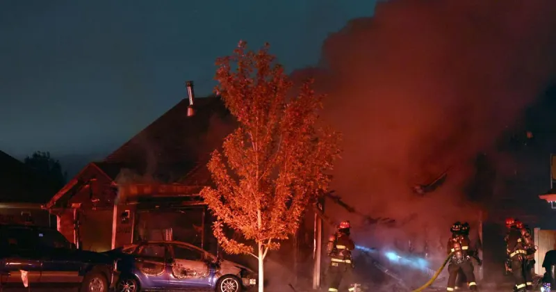 Photos: Firefighters battle house fire at Copper Ridge
