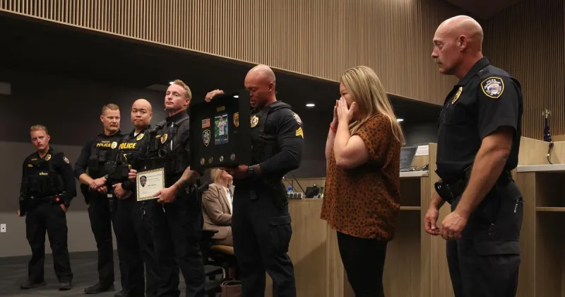 Photo: Chase Lantz given Police Department honors on Monday