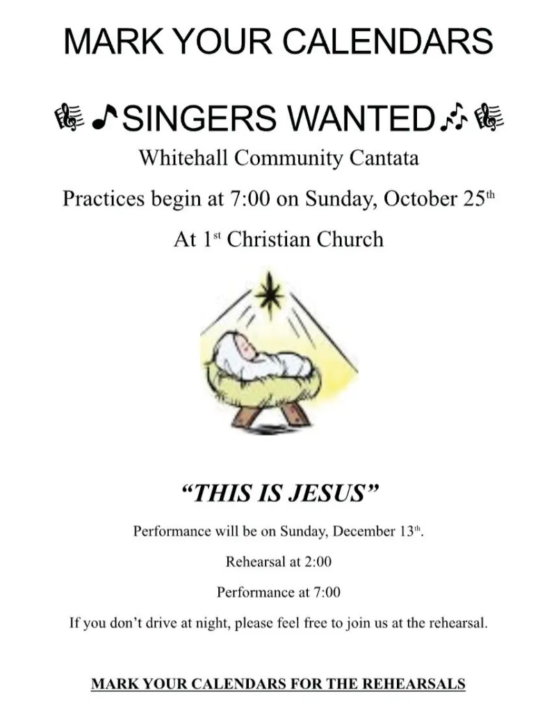 Mark Your Calendar: Cantata Rehearsals Begin Sunday