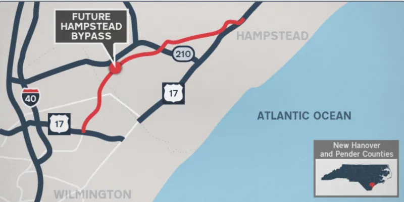 Portion of Hampstead bypass in Pender to open next week