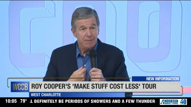 Roy Cooper's "Make Stuff Cost Less" campaign tour stops in Charlotte