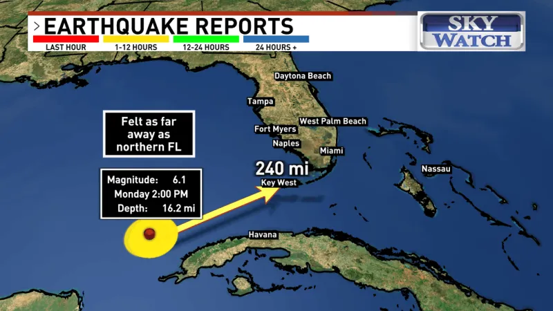 After minor earthquake in the mountains, Cuba's quake felt in Florida