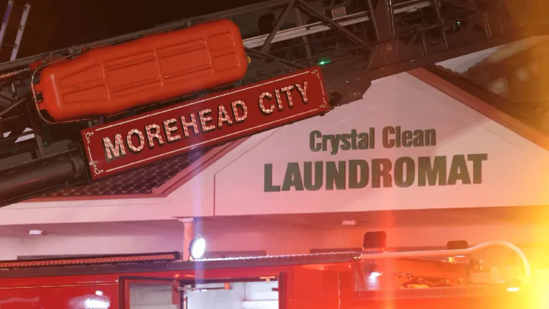 Multiple fire departments respond to overnight fire at Crystal Clean Laundromat