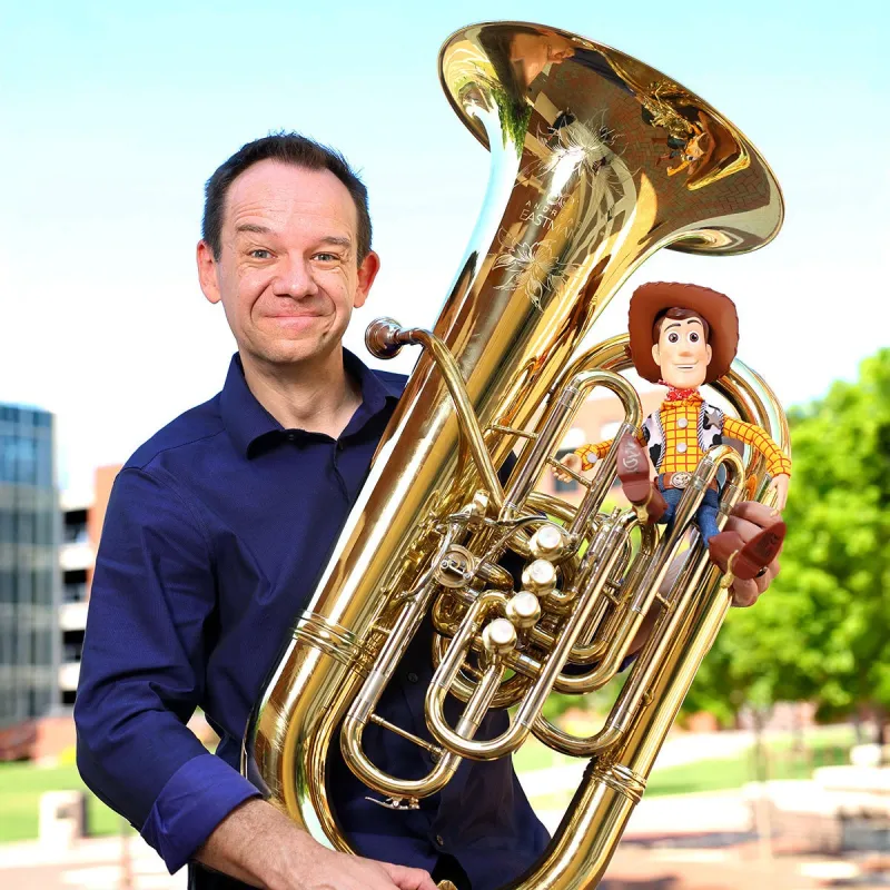 ECU tuba instructor performs on 'Toy Story 5'