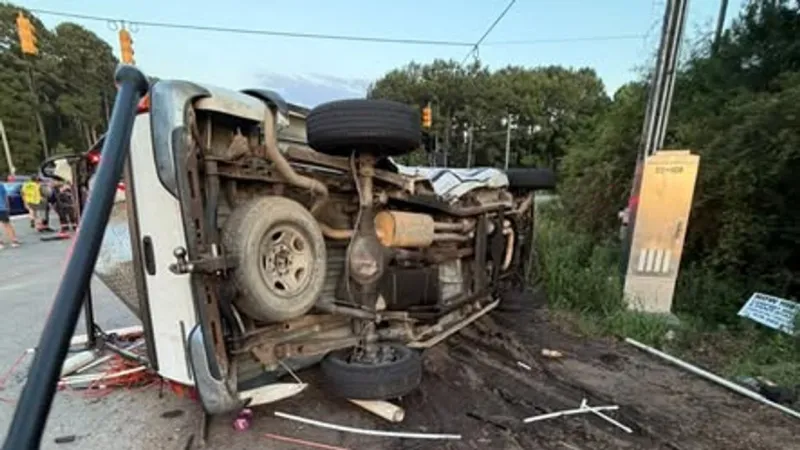 Emergency crews respond to two-vehicle rollover crash near Faison