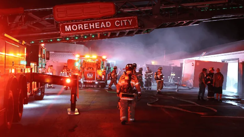 No injuries reported after fire outside Morehead City business