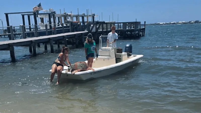 Community helps after large loggerhead found dead in Atlantic Beach, possible boat strike