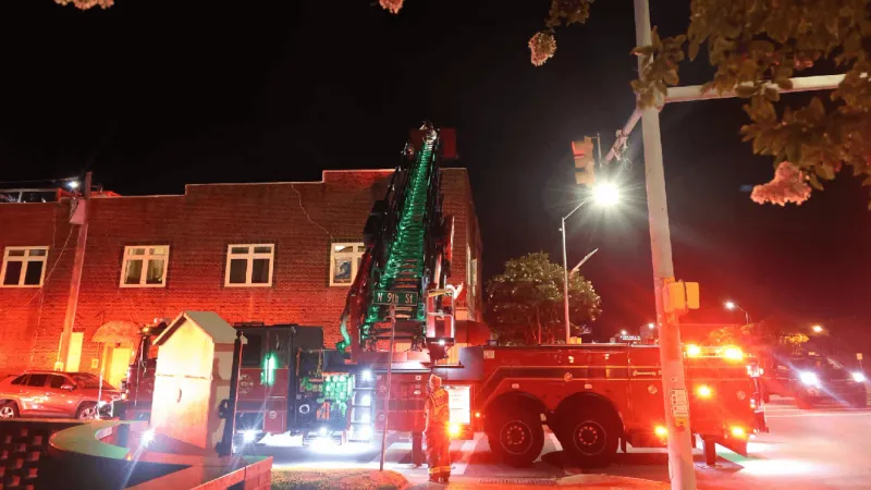 Police drone spots roof fire at former Oysterbelle in Morehead City