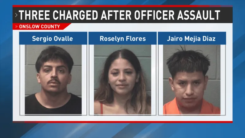 Three charged after officer seriously injured responding to Jacksonville disturbance