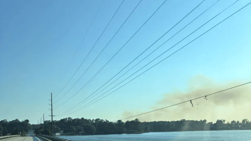 Smoke and ash drift into Northeast Onslow as Camp Lejeune wildfire burns