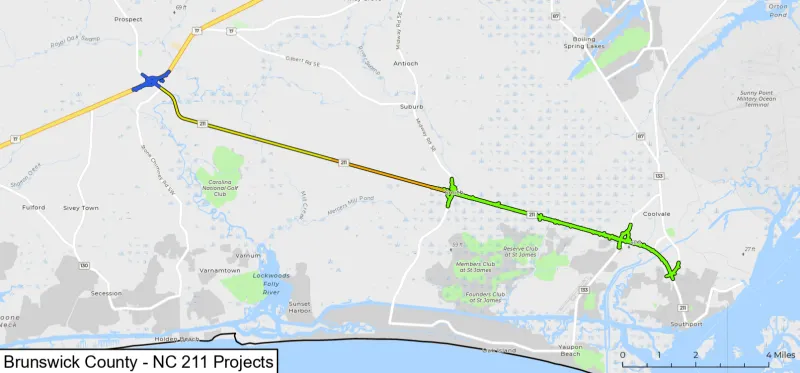 DOT to shift traffic patterns on Brunswick County route