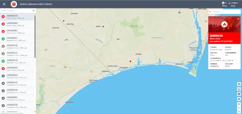 Officials: lightning strike cause of Brunswick wildfire