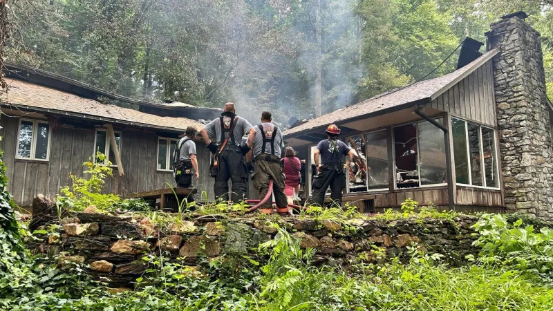 PHOTOS: Fire crews respond to fire at Montreat College's Black Mountain campus