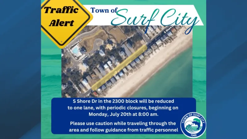 South Shore Drive down to 1 lane Monday 8 a.m.--4:30 p.m. for structure removal