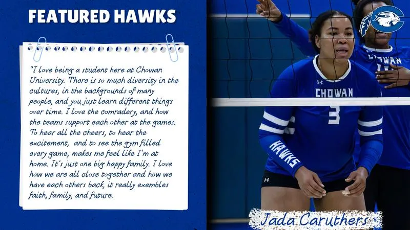Featured Hawks: Jada Caruthers, Junior, Volleyball, Biology