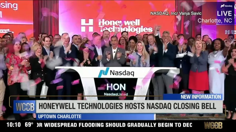 Honeywell hosts NASDAQ closing bell live from its Charlotte headquarters on Thursday