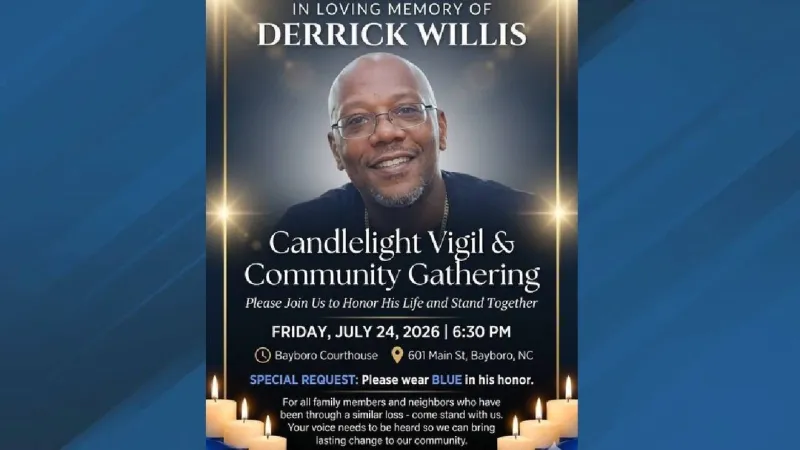 Candlelight vigil held for inmate that died at Pamlico County Detention Center