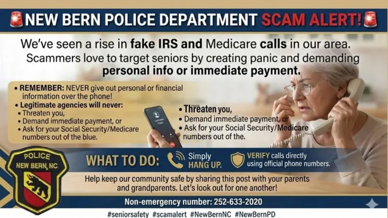 New Bern authorities warn of rise in fake Medicare and IRS scam calls