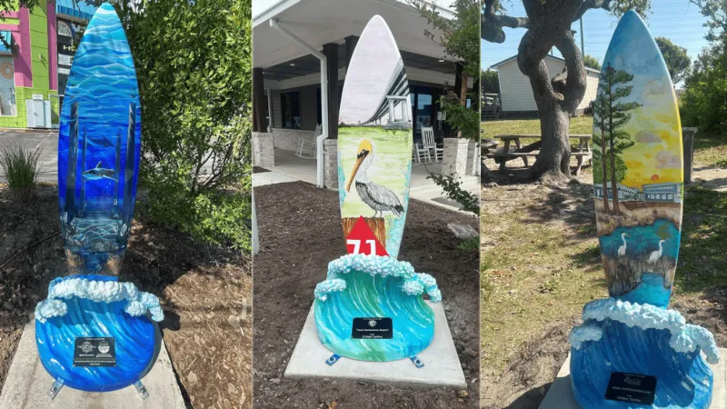 Surf City's public art trail continues to grow with custom surfboards