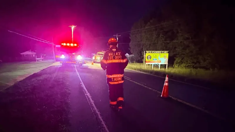 Wallace firefighters respond to crashes, downed power line
