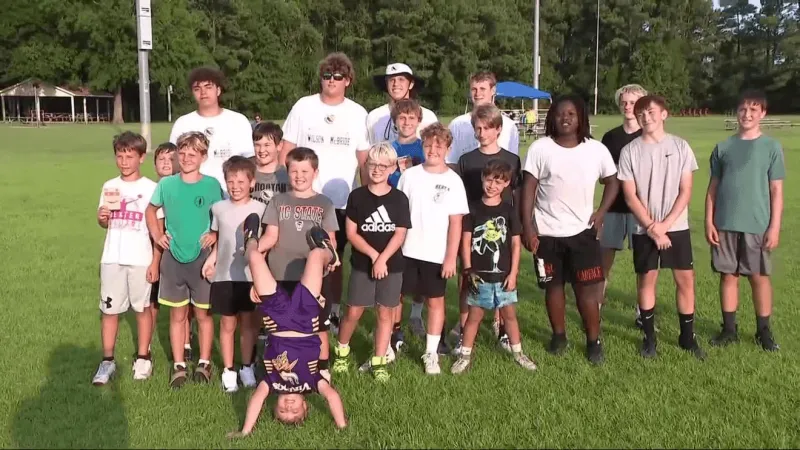 Croatan seniors Aiden Wilson and Kannon McBride host 1st Youth Football Camp
